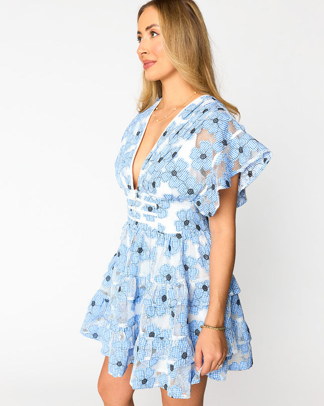 BuddyLove - Jacey Tiered Mini Dress- Blue Lagoon