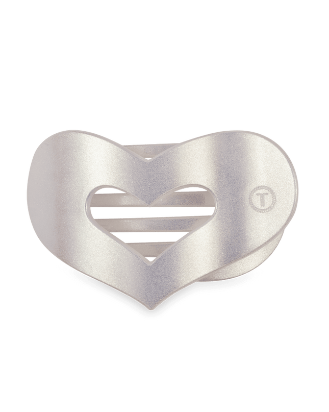 Mother of Pearl Heart Flat Clip - Teleties