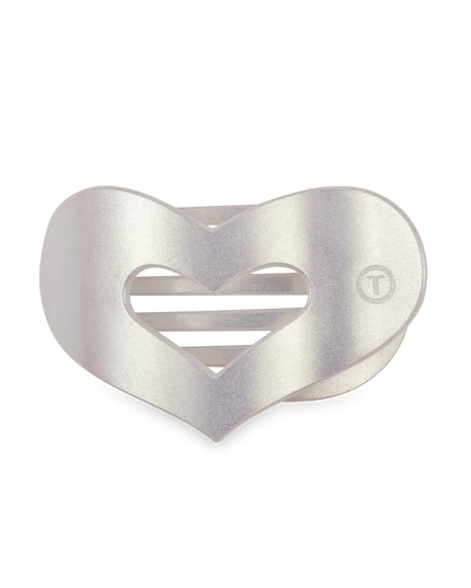 Mother of Pearl Heart Flat Clip - Teleties