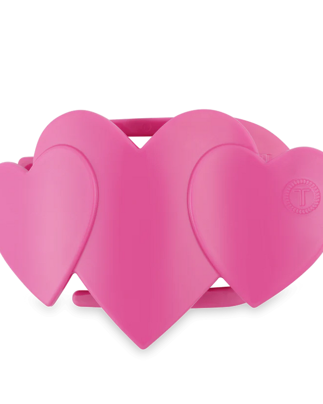Pink Heart to Heart Flat Hair Clip - Teleties