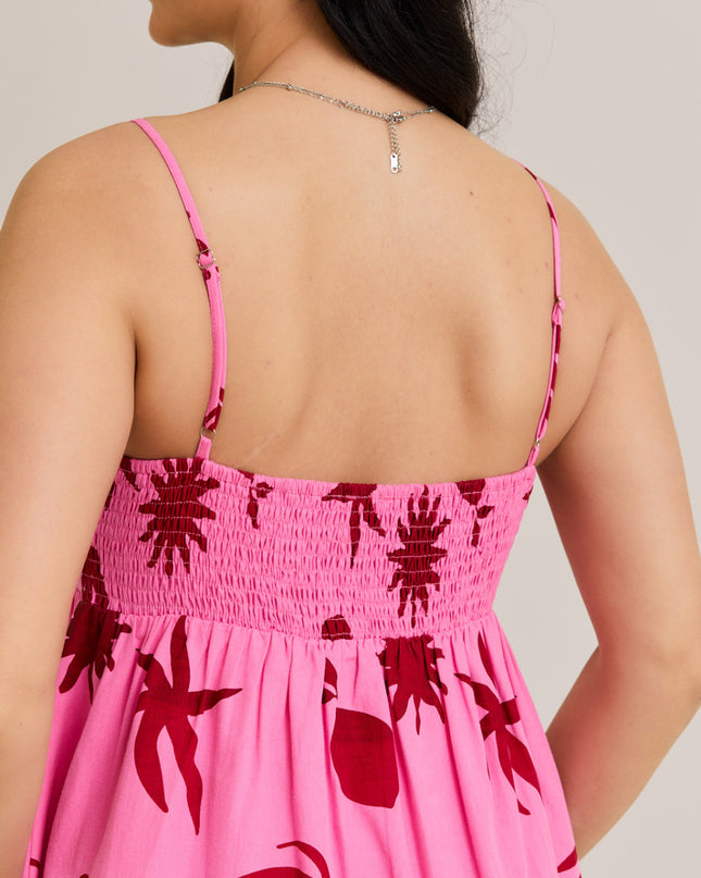 Pink Sunset Palms Mini Dress