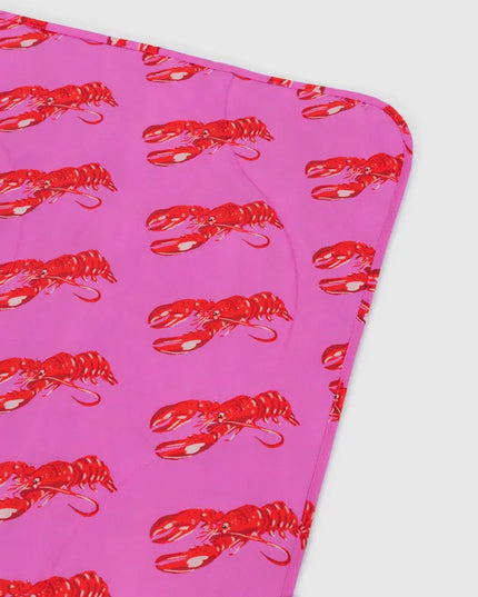 BAGGU Puffy Picnic Blanket - Pink Lobster