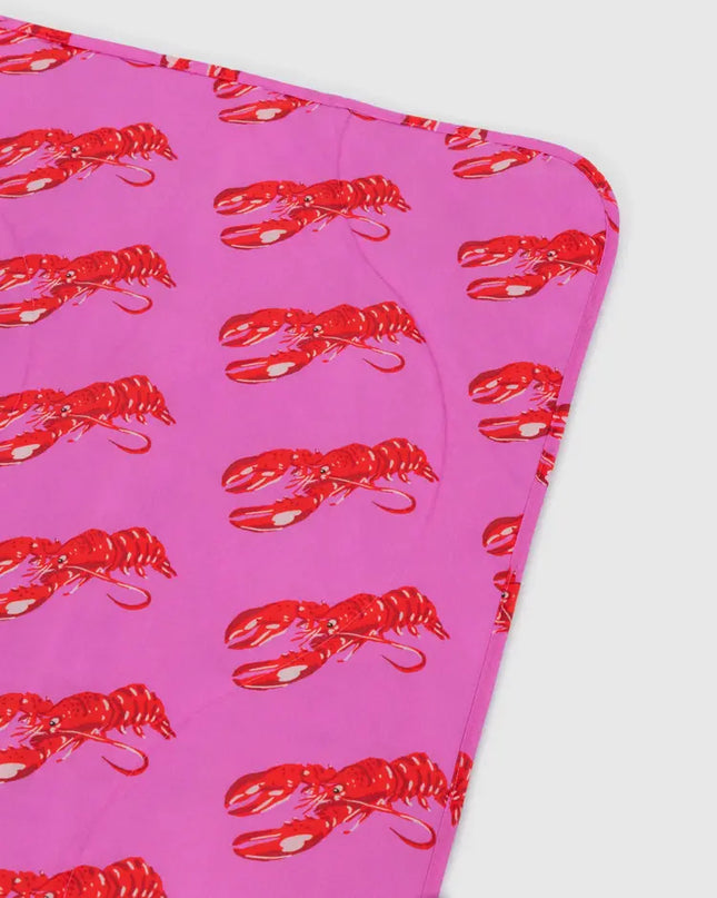 BAGGU Puffy Picnic Blanket - Pink Lobster