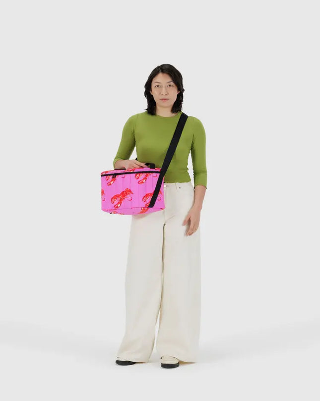 BAGGU Puffy Cooler Bag - Pink Lobster