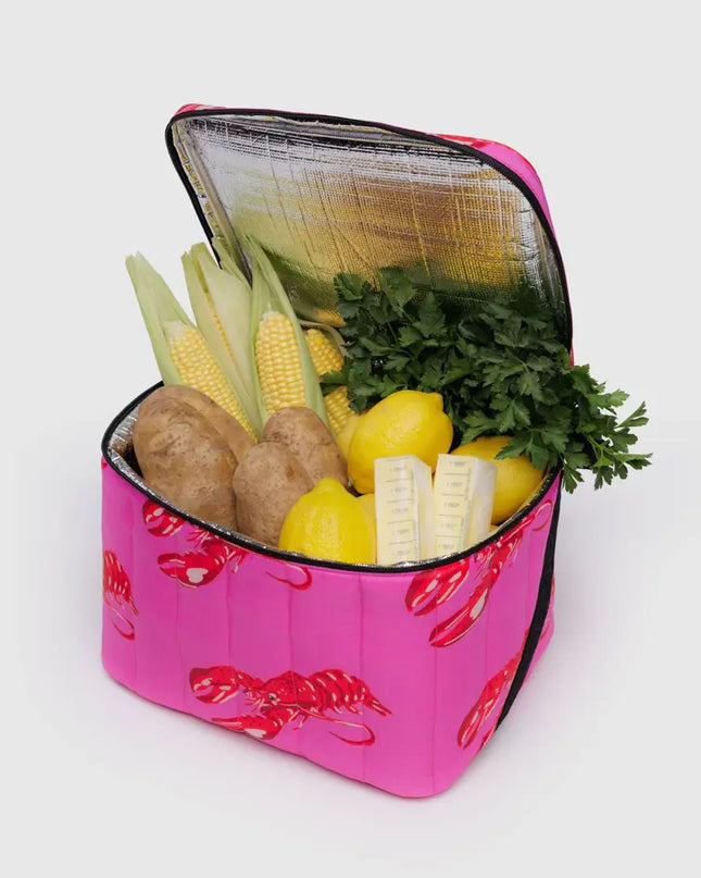 BAGGU Puffy Cooler Bag - Pink Lobster