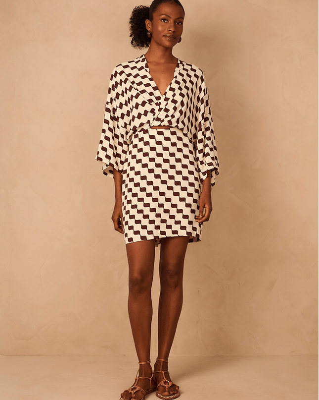 Crepe Dress with Bossa Nova Print