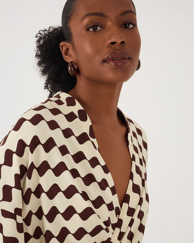 Crepe Dress with Bossa Nova Print