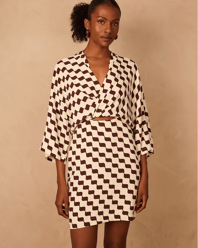 Crepe Dress with Bossa Nova Print