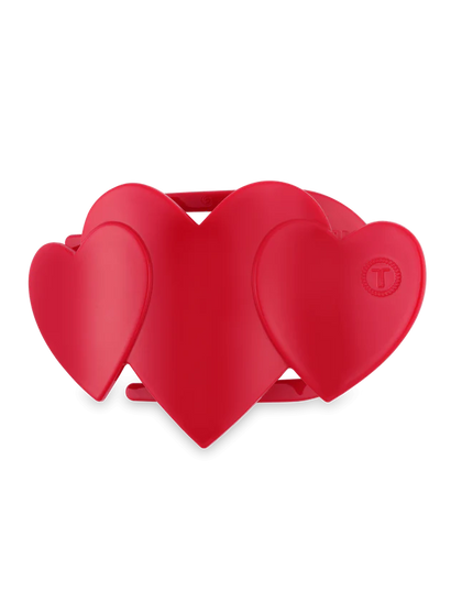 Red Heart to Heart Flat Hair Clip- Teleties