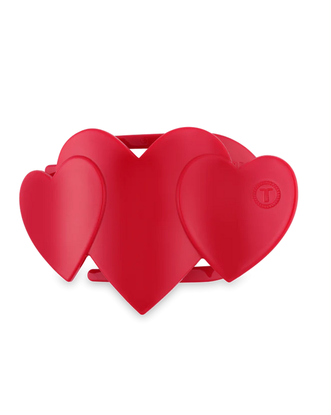 Red Heart to Heart Flat Hair Clip- Teleties