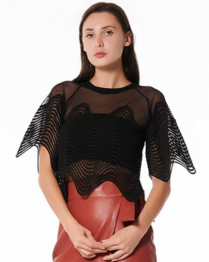 Waveform Sheer Mesh Statement Top
