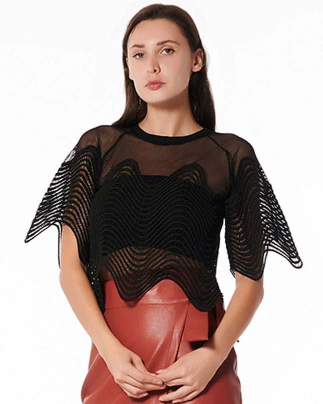 Waveform Sheer Mesh Statement Top