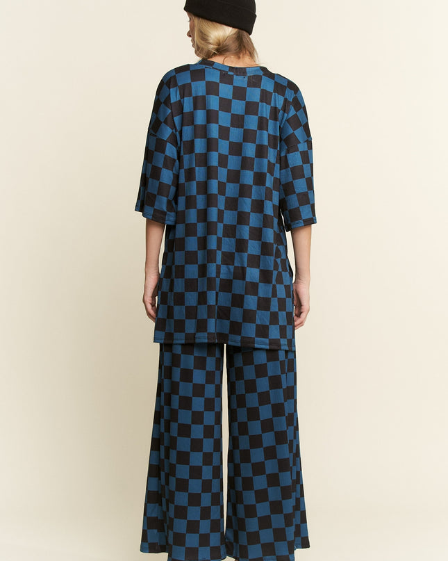 Checkmate Two-Piece Set - Teal & Black