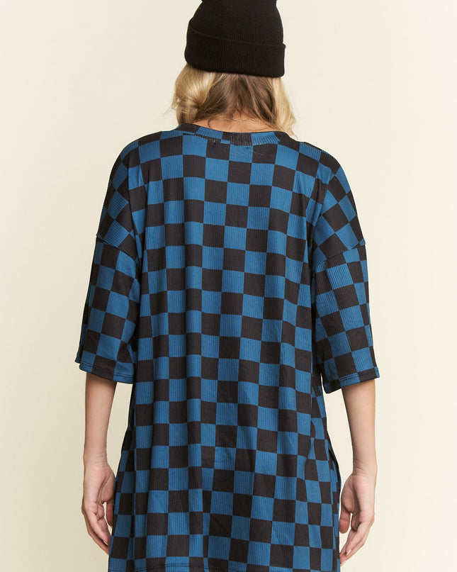 Checkmate Two-Piece Set - Teal & Black