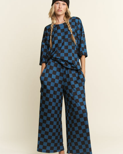 Checkmate Two-Piece Set - Teal & Black