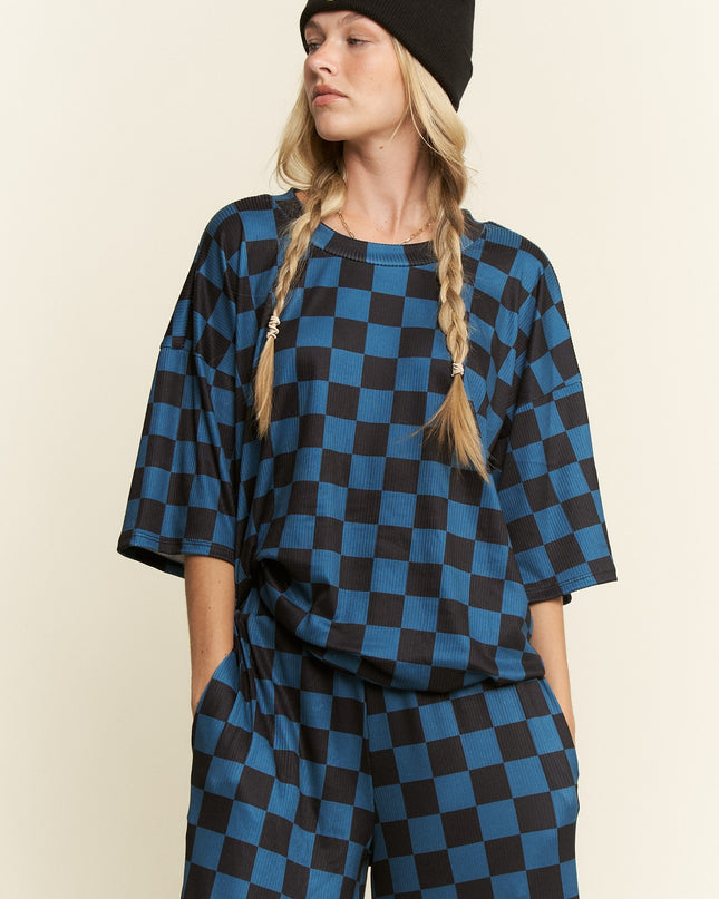 Checkmate Two-Piece Set - Teal & Black