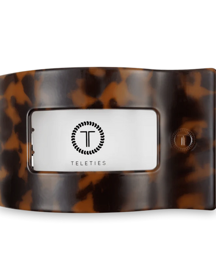 Tortoise Flat Rectangle Hair Clip- Teleties