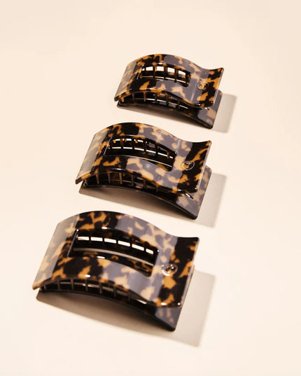 Tortoise Flat Rectangle Hair Clip- Teleties