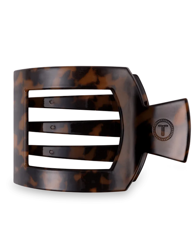 Tortoise Flat Square Hair Clip- Teleties