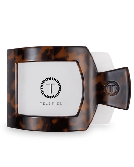 Tortoise Flat Square Hair Clip- Teleties