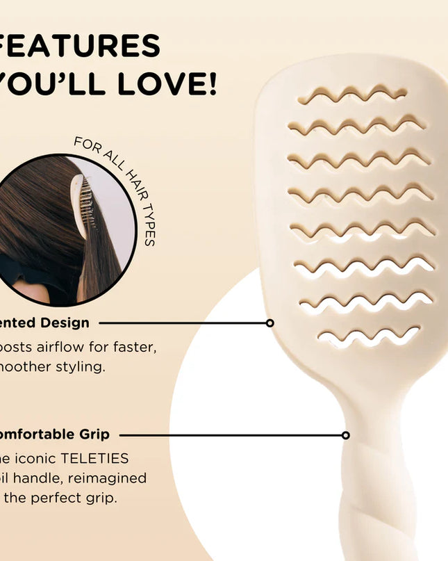 Vented Hair Brush Tan - Teleties