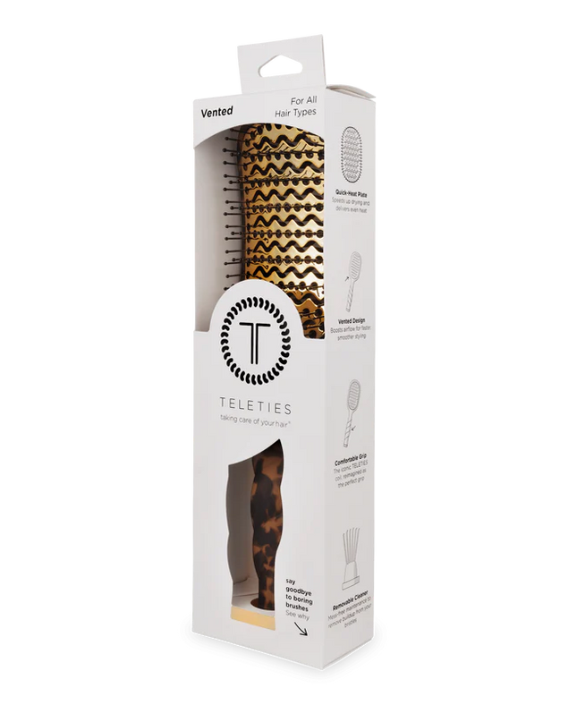Vented Hair Brush Tortoise- Teleties