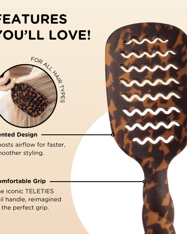 Vented Hair Brush Tortoise- Teleties