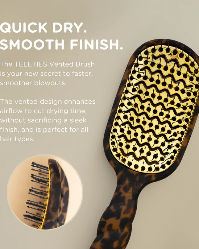 Vented Hair Brush Tortoise- Teleties