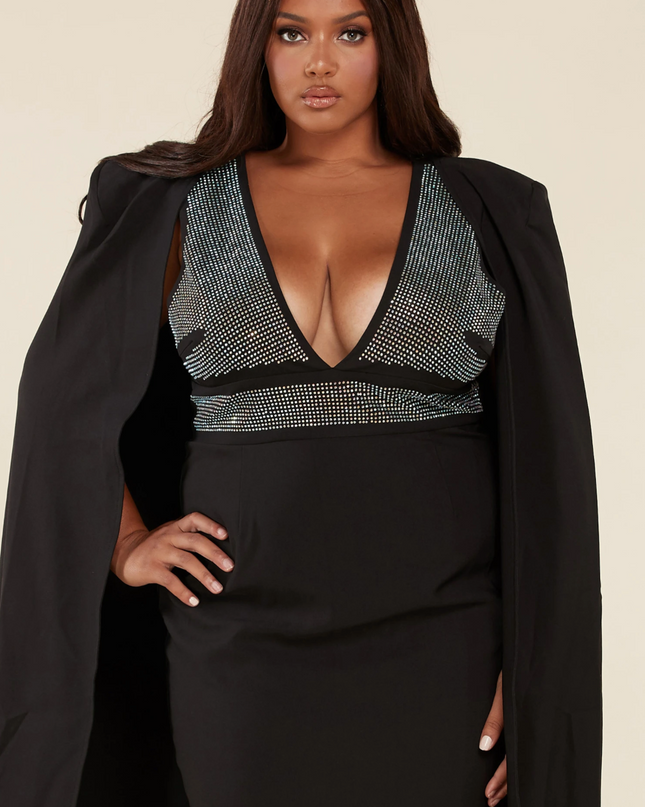 Cape'n It Real Dress- Plus