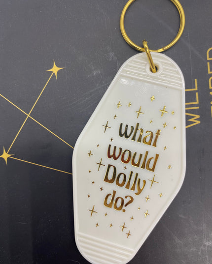 Dolly's Advice Keychain- White
