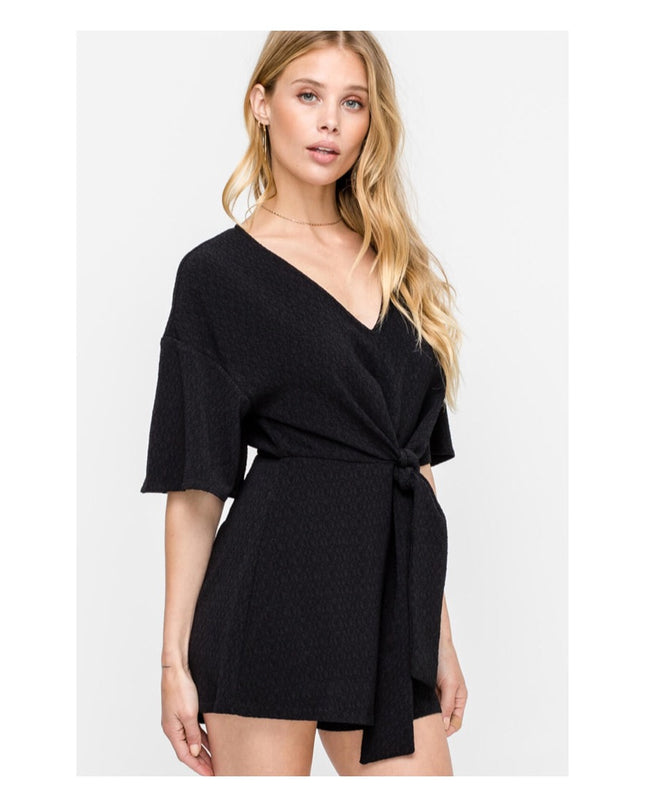 Black Tie Front Romper