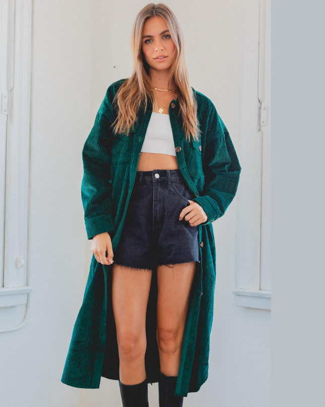 green to the maxi jacket