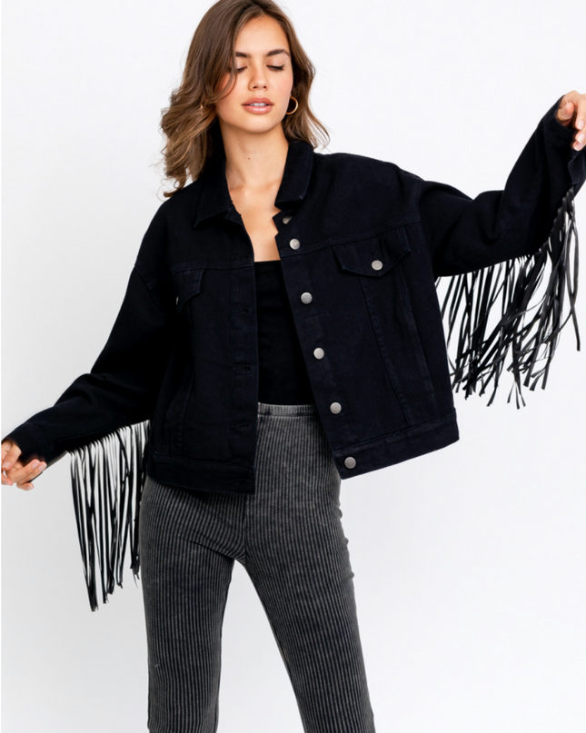 Good Fringe Jacket- Black
