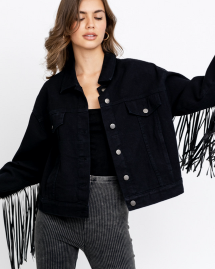 Good Fringe Jacket- Black