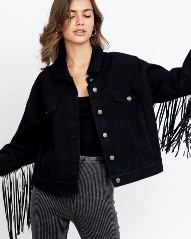 Good Fringe Jacket- Black