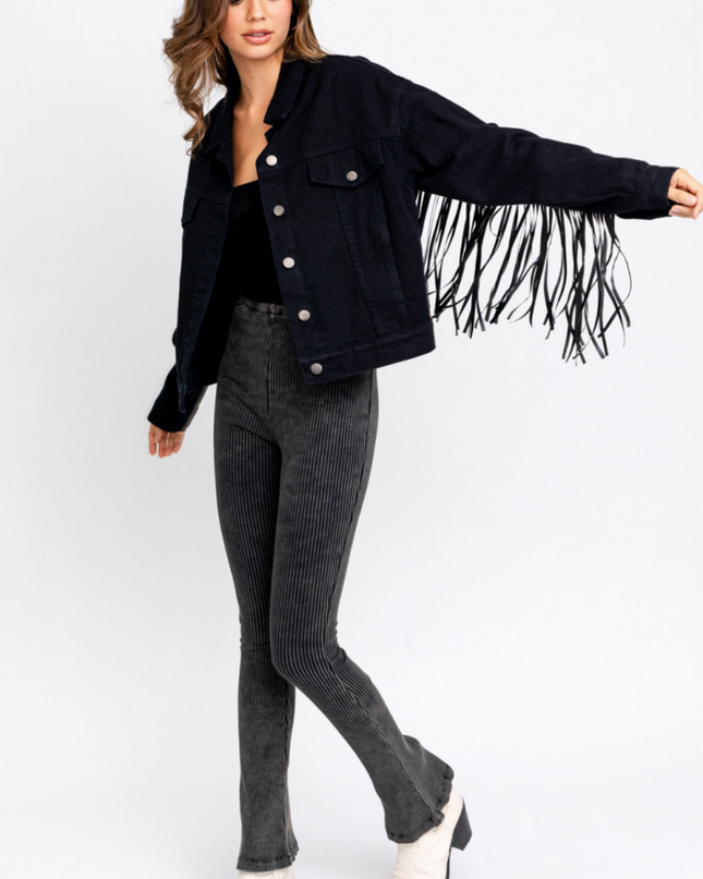 Good Fringe Jacket- Black
