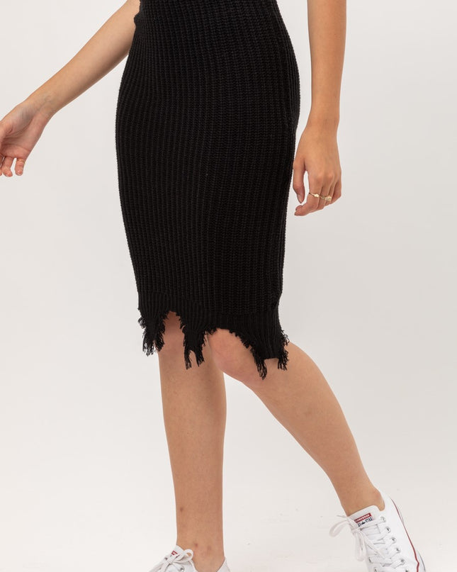 Destroyed Edge Sweater Skirt