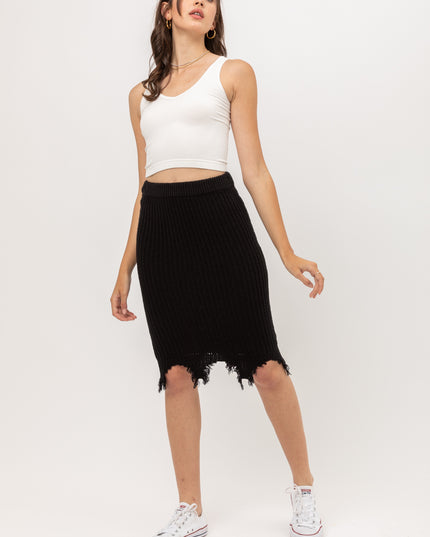 Destroyed Edge Sweater Skirt