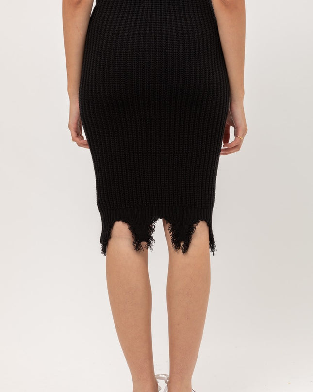 Destroyed Edge Sweater Skirt
