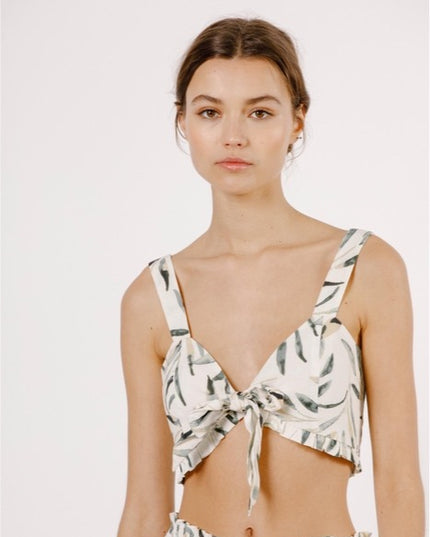Leaf Me Alone Tie Front Cami