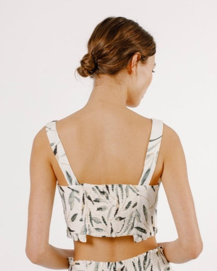 Leaf Me Alone Tie Front Cami