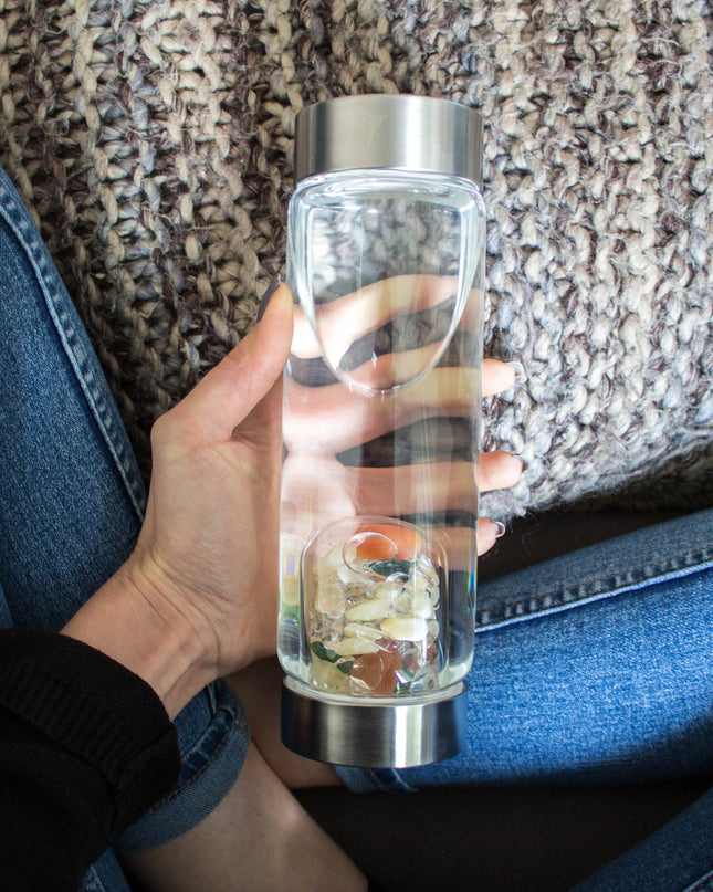 ViA Crystal Water Bottle | HAPPINESS