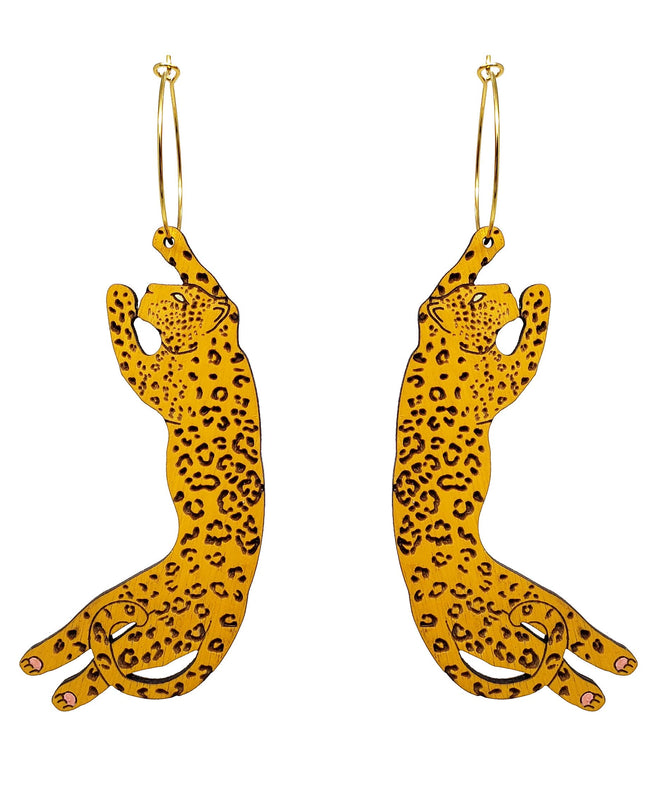 Lying Leopard Earrings