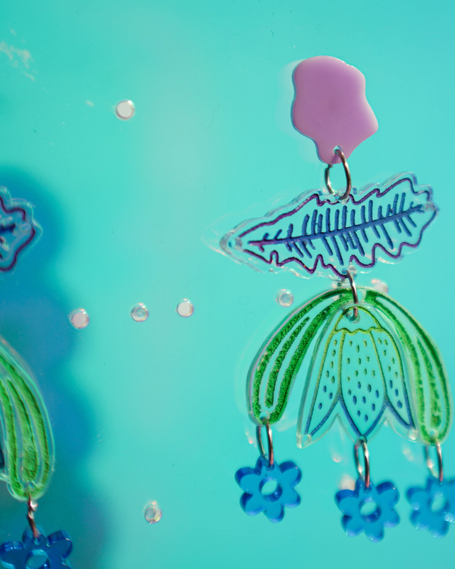 Painted Blooms Acrylic Earring Diy Kit - Funky Fun You