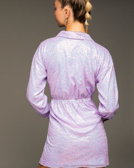lavender latte sequin dress
