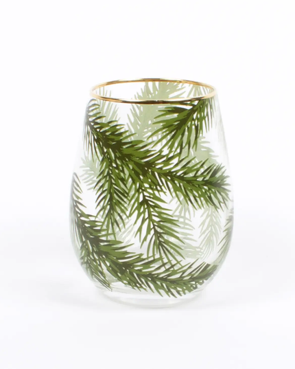 evergreen stemless wine glass