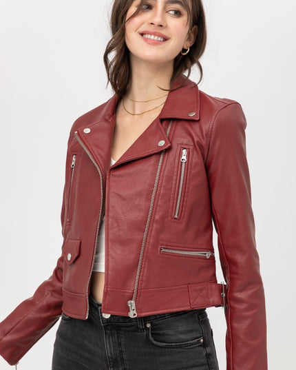 Wine Moto Jacket