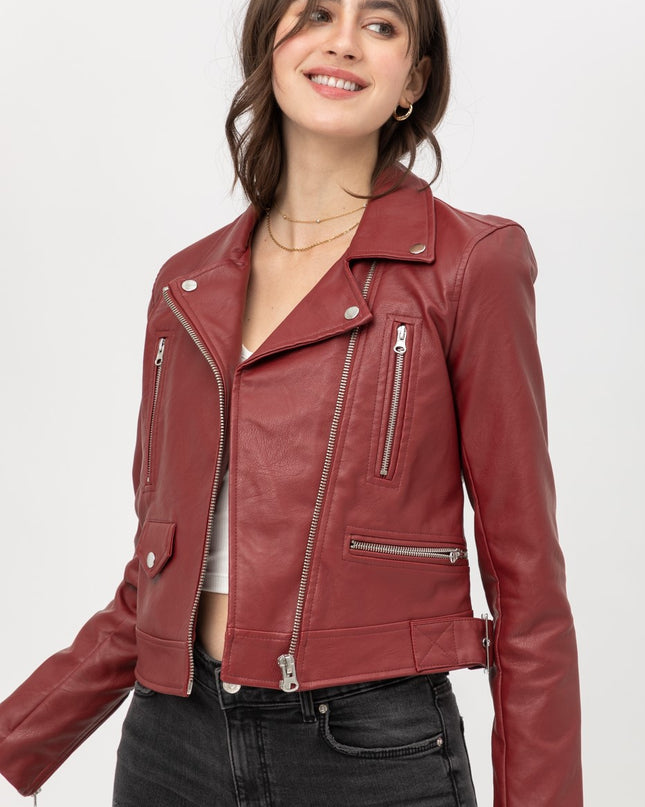 Wine Moto Jacket