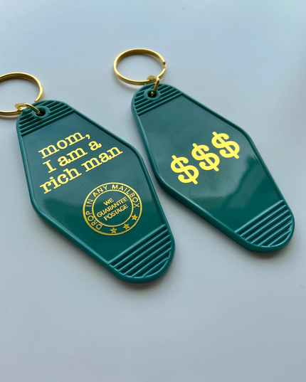 mom, I am a rich man keychain