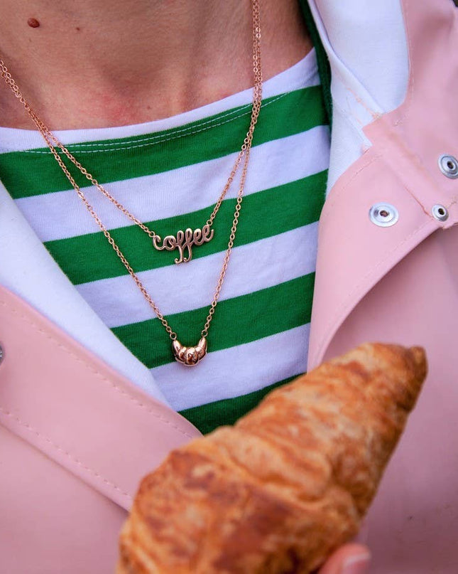 Croissant My Heart Necklace- Gold Plated